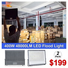 2 Pack 400W Outside Floodlights 48000Lm Led Flood Light Outdoor Lamp IP65 6500K