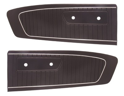Mustang Door Panels Standard Vinyl Pair 1964 1965 Black - TMI