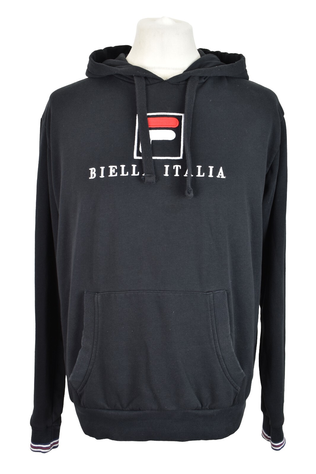 Felpa nera con cappuccio FILA taglia M uomo pullover abbigliamento sportivo outdoor capospalla uomo