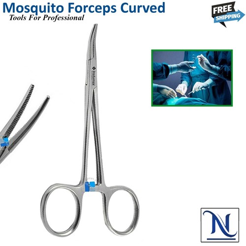 Surgical Mosquito Locking Forceps Curved Stainless Steel Instruments Hemostat - Picture 2 of 2