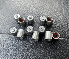 12 Gray Valve Cap Winner Seal Fits Domestic Import Schrader Tpms Stems 