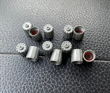 🔥(12) Gray Valve Cap w/inner seal fits domestic & import Schrader TPMS stems ✅