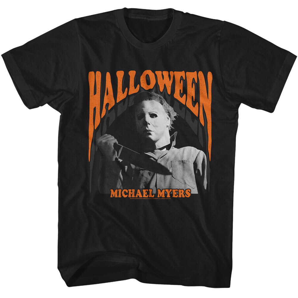 Halloween Horror Melting Movie Logo Michael Myers With Knife Men's