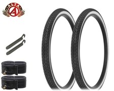 ALTA BICYCLE WIRE BEAD 26x 2 x 1-3/4 S7 WHITEWALL SCHWINN TIRES DIAMOND 6pc SET.