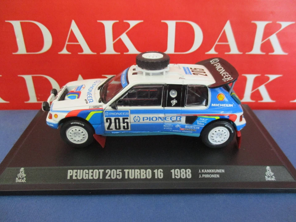Die cast 1/43 Modellino Auto Peugeot 205 T16 Rally Paris Dakar 1988 J. Kankkunen - Immagine 2 di 4