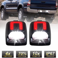 2X LED License Plate Light Lamp White+Red For Toyota Tacoma 05-15 Tundra 2000-13