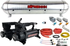 airmaxxx Dual 580 Black Air Compressors w/Raw 5 Gallon Tank & Wiring Kit