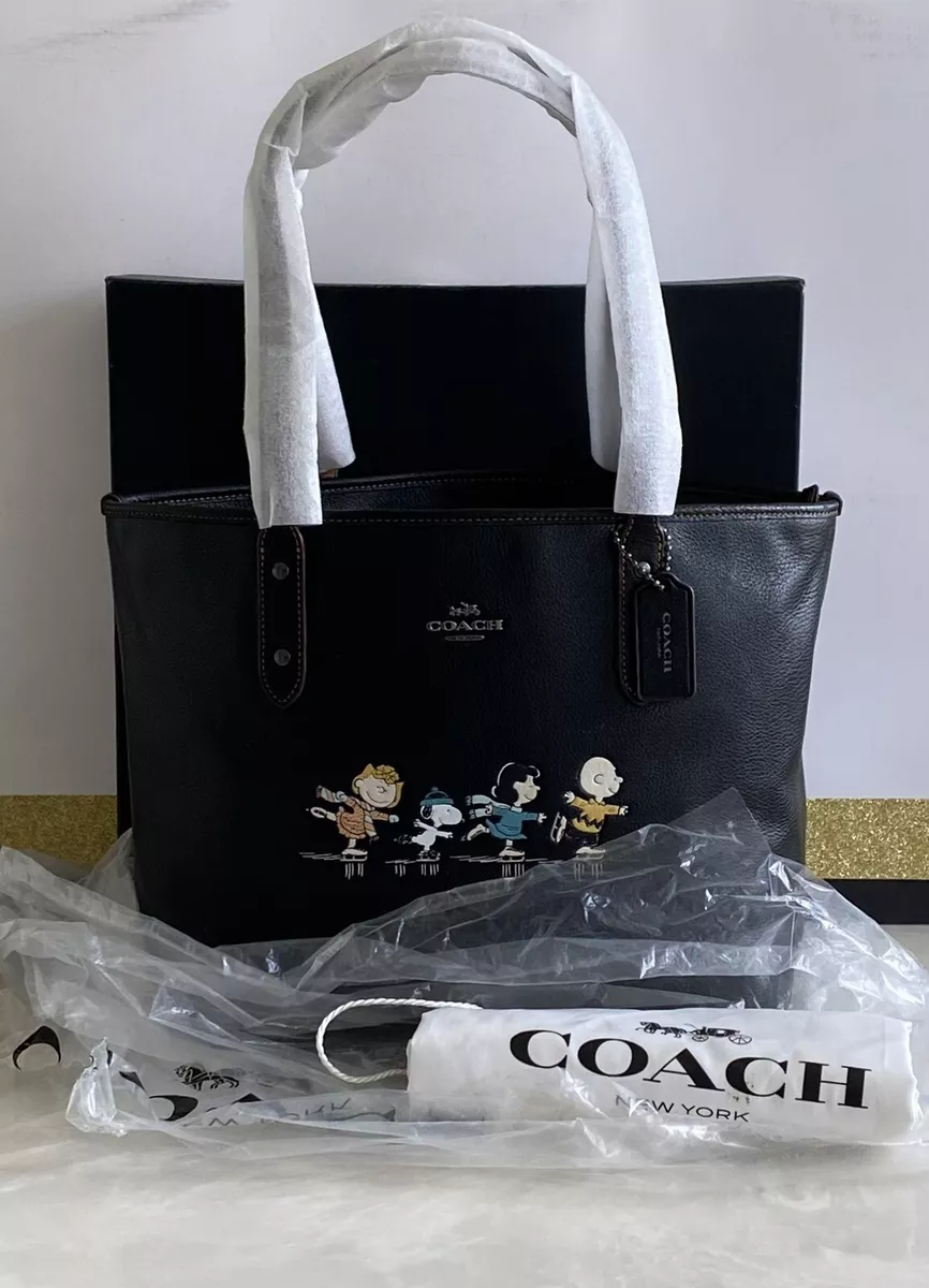 Coach City Zip Tote In Black Pebble Leather NWT