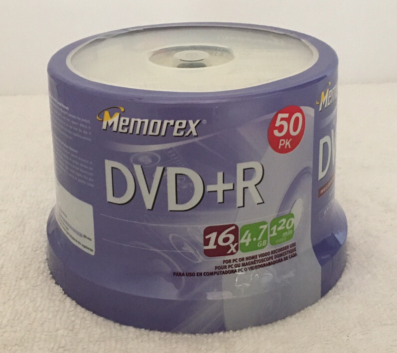 Memorex DVD+R 50 Pack 16X, 4.7GB, 120 Min. Recordable Brand New Factory