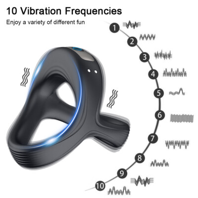 Triangel Cock Ring Vibrator Penis Vibrating Delay Ejaculation Sex Toys for  Men