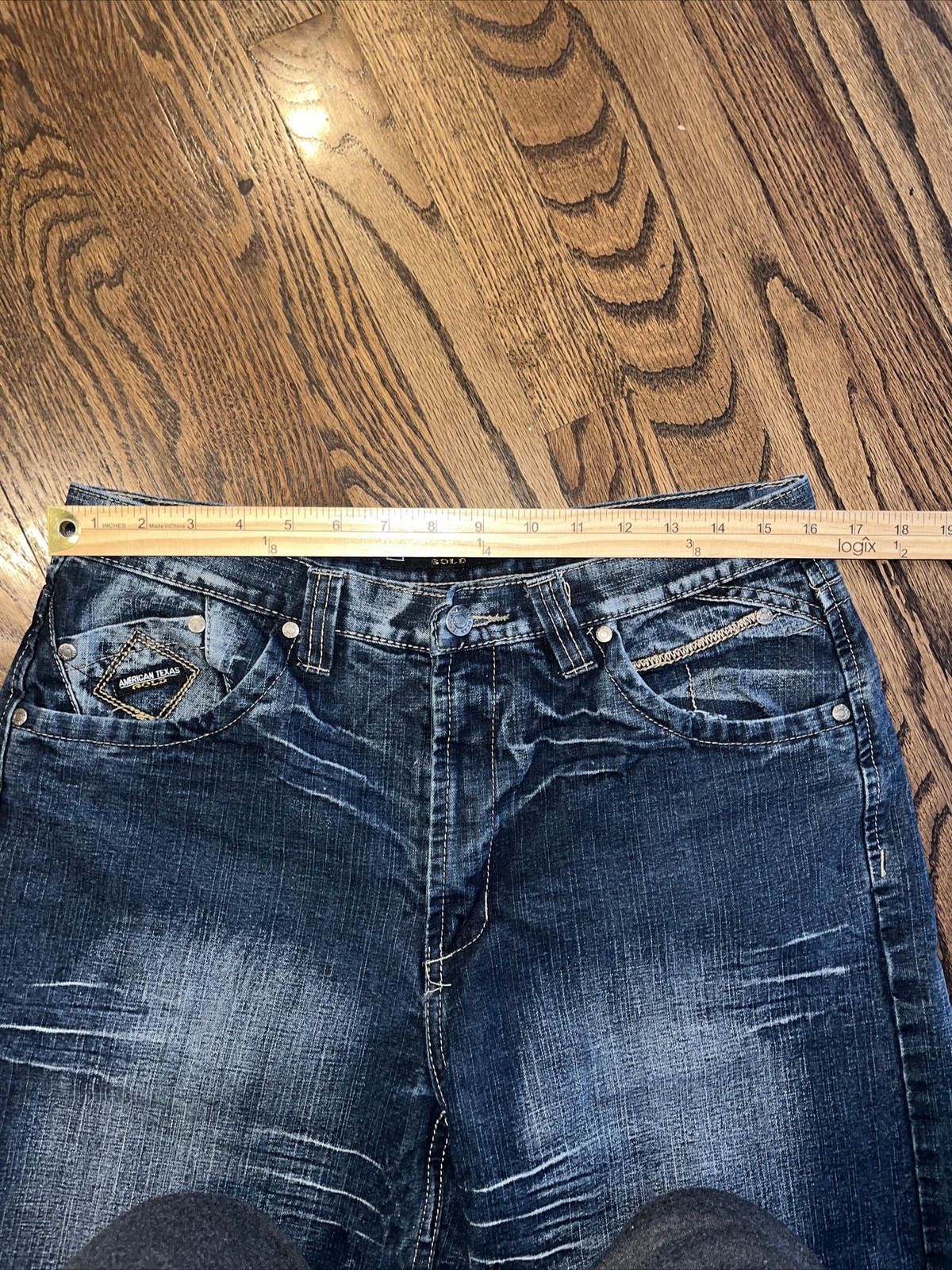 American Texas Gold Mens Denim Jean Shorts Size 32 (tag 34) - View 6