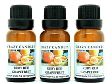 3 Ruby Red Grapefruit 1/2oz Premium Grade Scented Fragrance Oil Crazy Candles