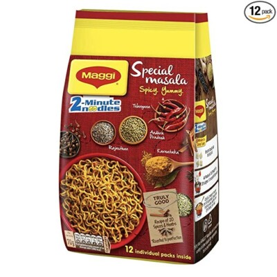 Maggi 2-Minute Special Masala Instant Noodles,70g Each (Pack of 12)