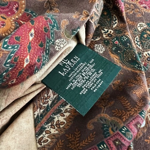Ralph Lauren Rue Des Artistes Paisley Full/QUEEN Duvet Cover Brown Green Vintage - Picture 11 of 12