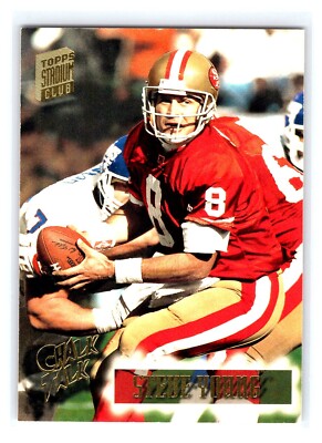 DEAD STOCK NFL 90s 当時物　49ers　スティーグヤング　額 1994 Topps Stadium Club Chalk Talk #374 Steve Young San Francisco