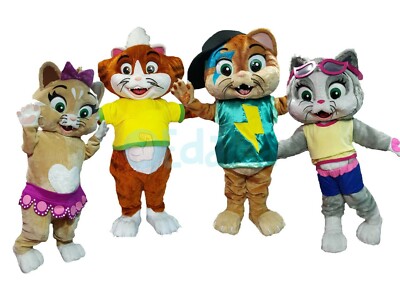 Maskottchen 44 Katzen Deluxe Profi Blitz Mylady Pilou realistische Fleischbällchen