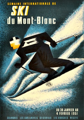20x30''Poster Decor.Room design art print.Ski du Mont Blanc resort.6139