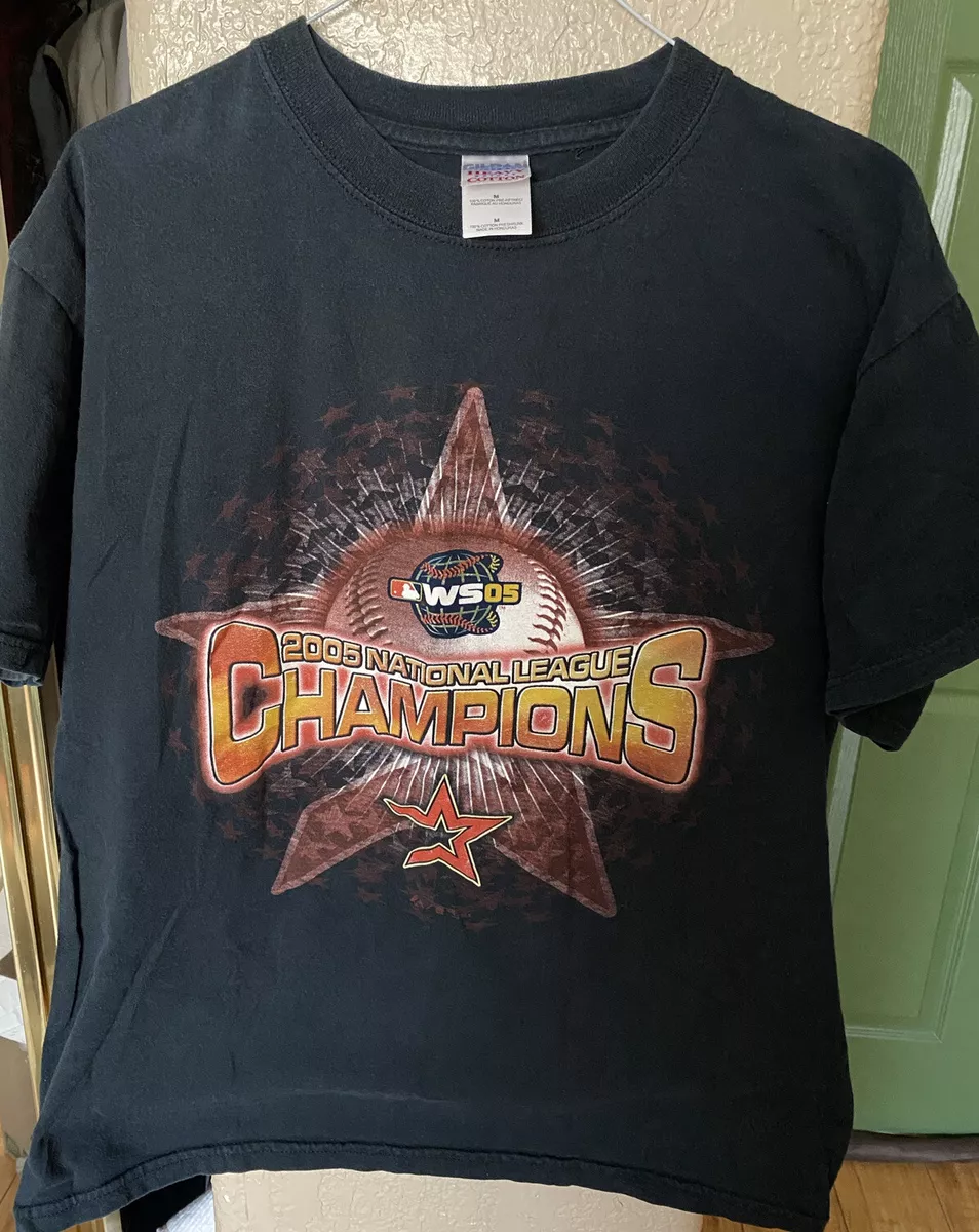 Houston Astros 2005 World Series T-Shirt Baseball Black Sport Sz Med