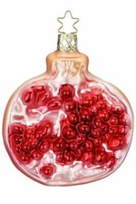 Inge-glas Pomegranate 10177S018 IGM German Blown Glass Christmas Ornament