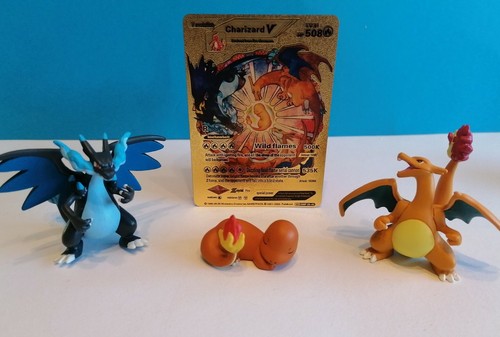 Pokémon Tomy Figuren Set - Glumanda Glurak Mega-Glurak - Charizard V