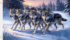 Fahne Flagge Wölfe Wolfsrudel 90 x 150 cm