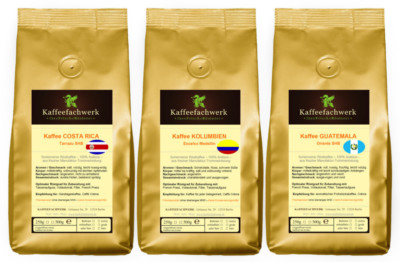 Lateinamerika Kaffee Probierpaket 3x250g   Kaffee Kolumbien Guatemala Costa Rica