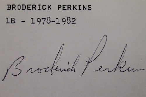 Broderick Perkins Padres Indians Autographed 3x5 Signed Index Card JSA 17D - Picture 3 of 4