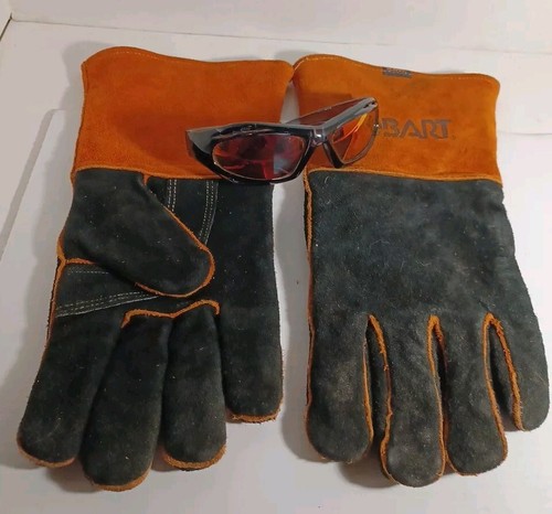 Hobart Welding Gloves 13" x 5.25" Rust & Black With Hobart Welding Glasses, Med?