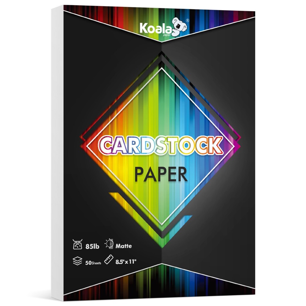 Koala White Cardstock Paper 8.5 x 11 85lb 230gsm Cover Paper for Inkjet + Laser