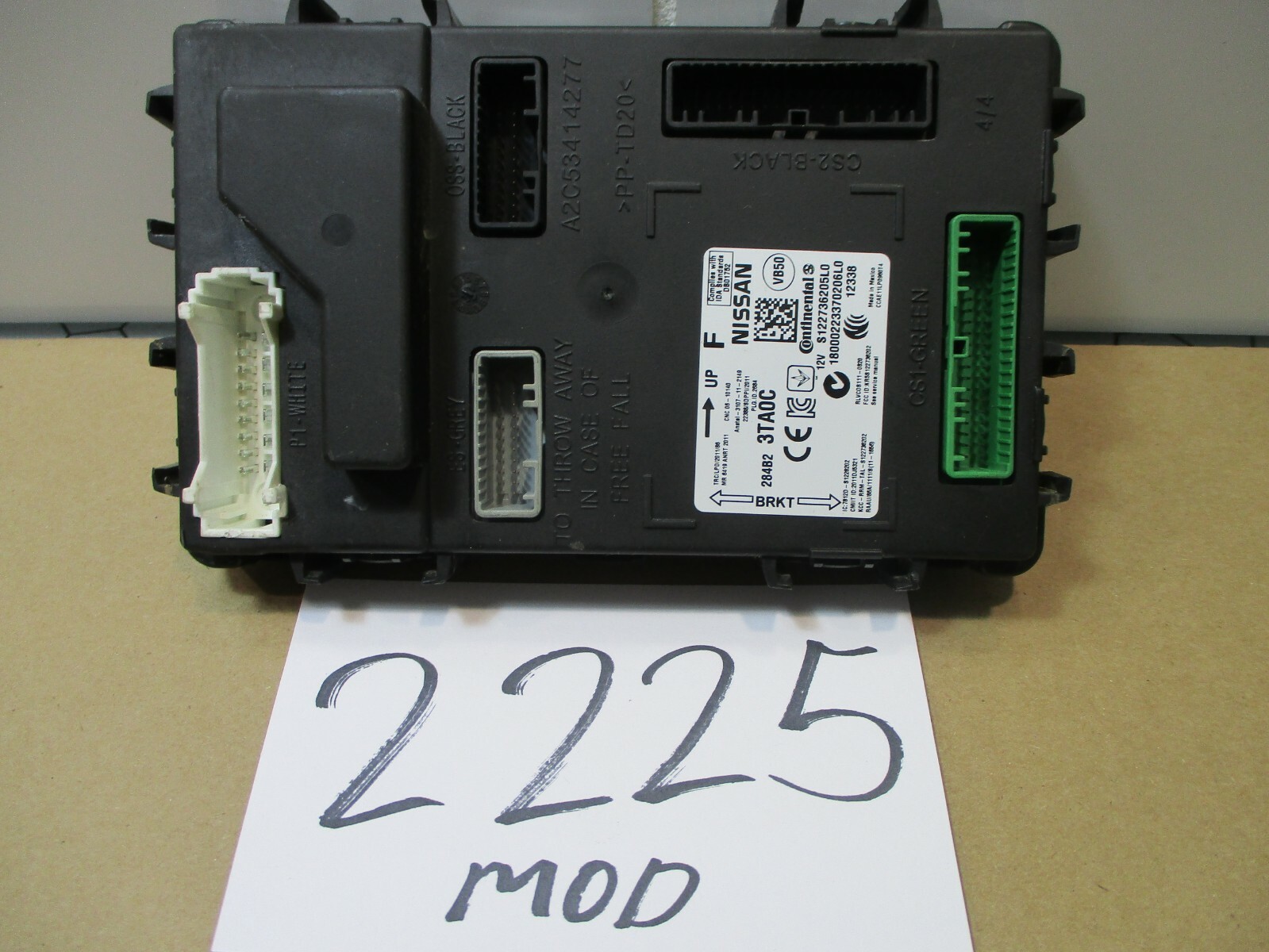 2017 Nissan Altima Body Control Module Computer #2225-MOD 