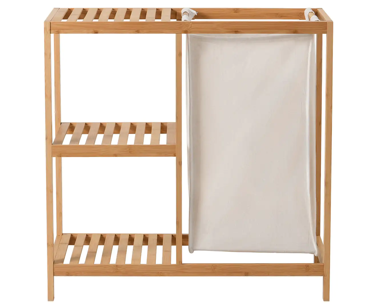 2Tier Ovela Bamboo Laundry Hamper & Shelving Unit Natural eBay