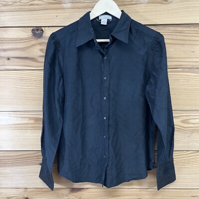 Sundance Shirt Womens 12 Silk Blend LS Button Up Stitched Artsy Collared B184