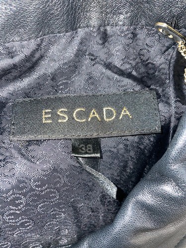 Escada Damen Lederjacke schwarz Lammnappa mit goldenen Beschlägen Größe 38 - Bild 7 von 9