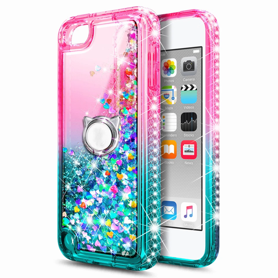 For iPod Touch 5th 6th 7th Case Glitter Ring Holder + Lanyard & Screen Protector - Image 4 of 4