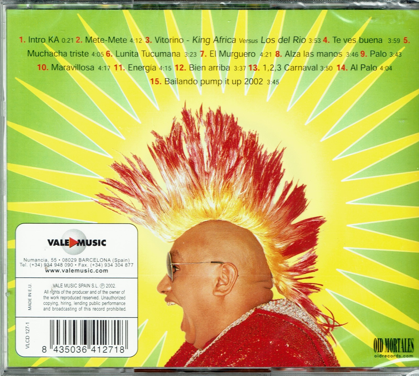 King Africa Energia Contiene Vitorino con Los Del Rio BRAND NEW SEALED CD |  eBay