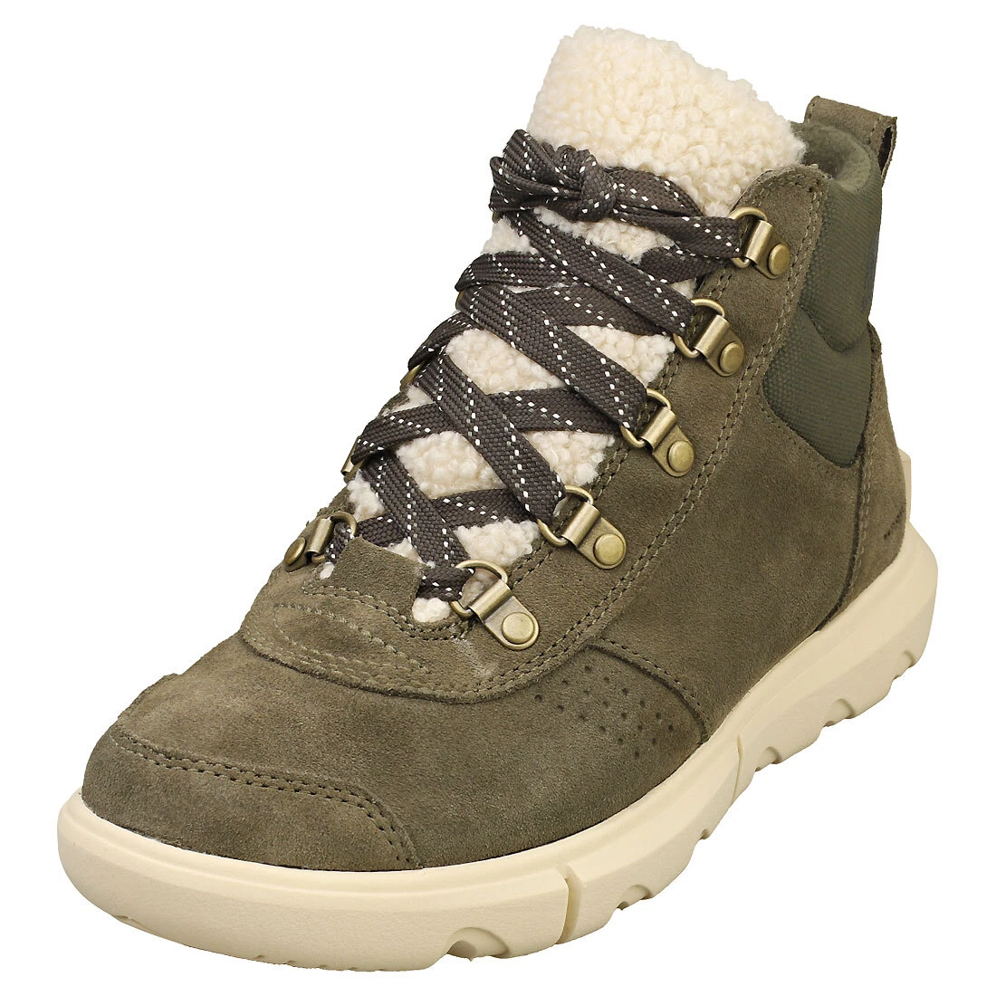 SOREL Explorer Next Waterproof Womens Stone Green Hiking Boots