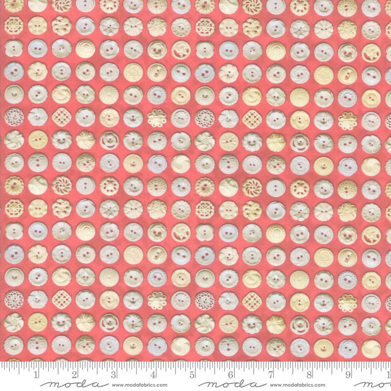 Moda FLEA MARKET MIX Rhubard/Cream 7356 23D Quilt Fabric By Yard - Cathe Holden