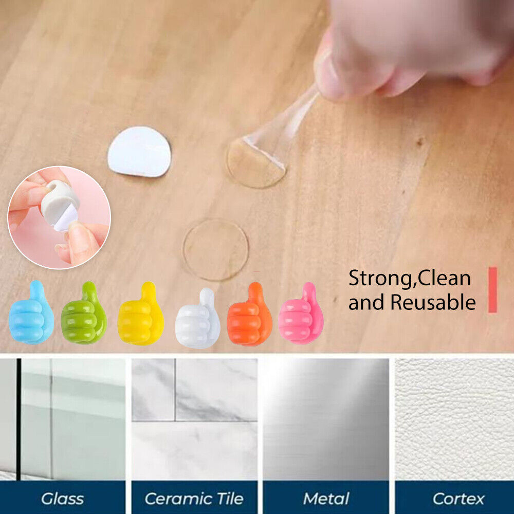 10 Pezzi Gancio A Pollice Da Parete Per Cavo, Autoadesivi Silicone - Foto 4