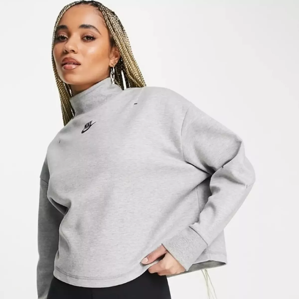 Nike Tech Fleece Turtleneck Sweatshirt Gray Size S NWT | eBay