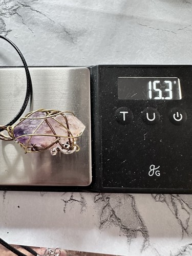 Purple Amethyst Necklace | Pendant Jewelry | Unicorn Wire Wrapped 24’ New 4360 - Picture 5 of 11