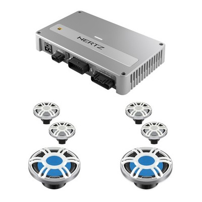 Hertz V8 DSP Amp + 4 HMX 8 RGB Speakers + 2 HMS 10 RGB Subs