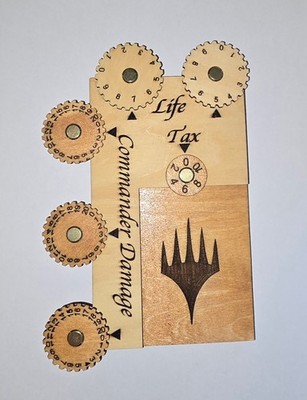Magic the Gathering Commnder Life Counter display board all wood laser cut