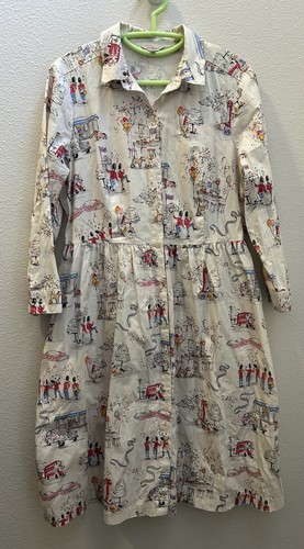 Cath Kidston London Dress Size 16 25 Years White Multi Collar