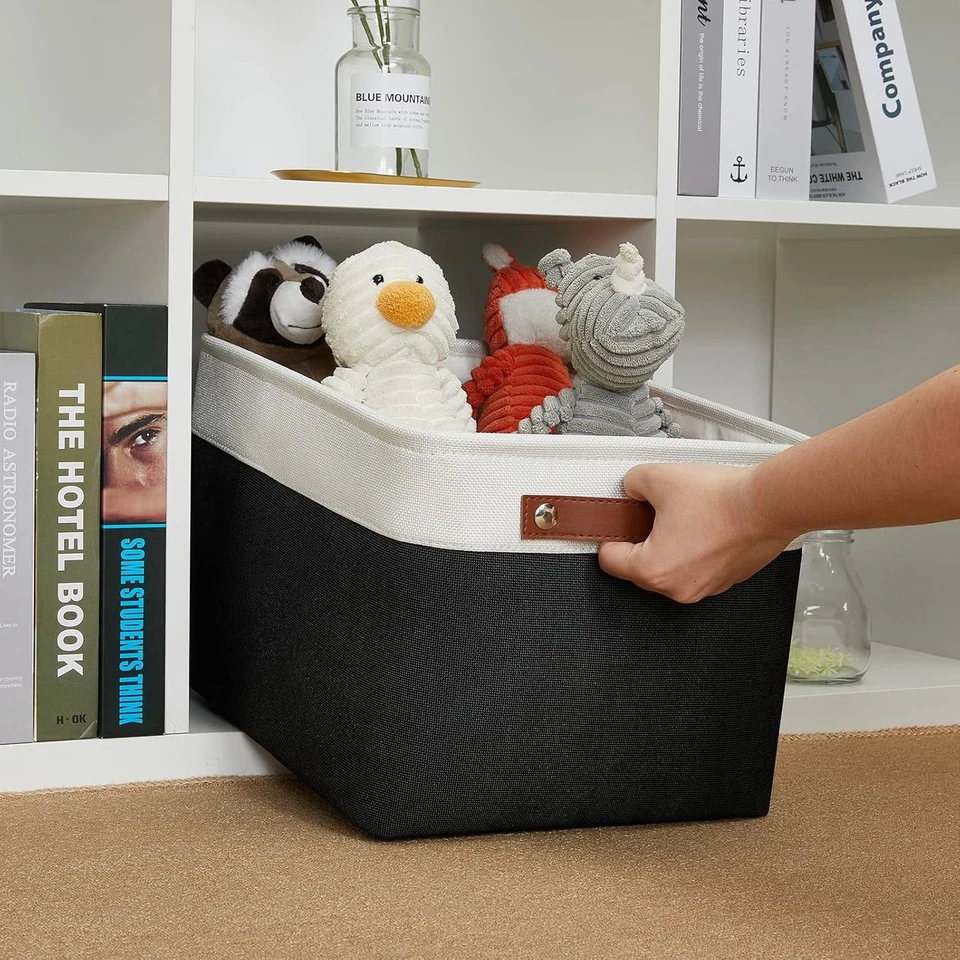 Cesta organizadora de armario de lino para organización y almacenamiento Foto 4 de 4