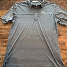 Travis Mathew Polo Shirt Size LARGE Blue Lightweight Golf Athletic Wear Logo