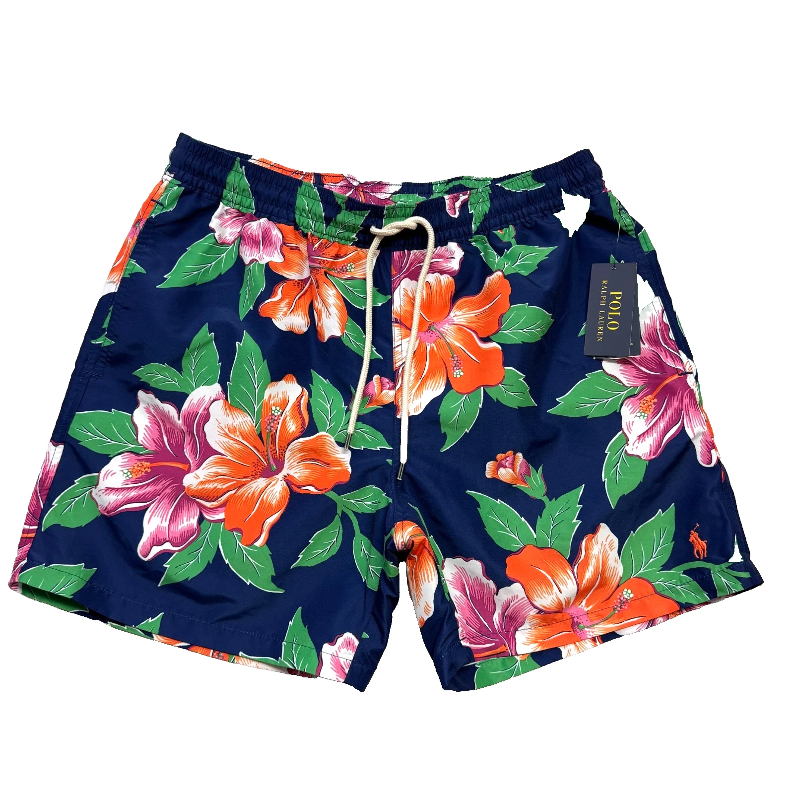 Polo Ralph Lauren M Classics Board Short Mens Medium Navy Hibiscus Floral NWT