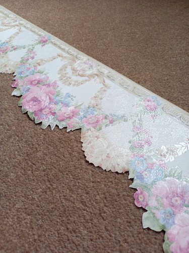X2 1980s Vintage Wallpaper BORDER Rolls Traditional Swags Floral 90s cottagecore - Picture 14 of 17