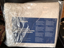 BEDSURE Textured Waffle Weave Cotton Duvet Cover Set King 104x90 Beige