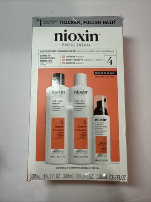 Nioxin Pro Clinical System 4, Colored, Dry, Damaged Hair, Combats Thinning