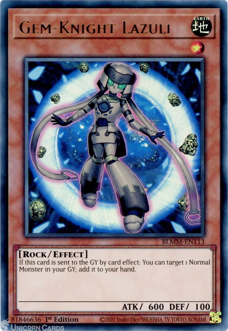 BLMM-EN113 Gem-Knight Lazuli : Ultra Rare 1st Edition Mint YuGiOh Card